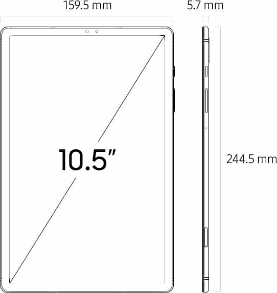 samsung tab a 8 dimensions